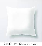 Blank white square pillow