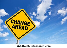 Change ahead warning sign Change ahead warning sign