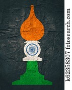 Chess knight figure. Indian flag Chess knight figure. Indian flag