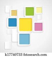 colorful background rounded squares with borders - vector graphi
