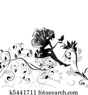 fairy on the pattern of a butterfly fairy on the pattern of a butterfly