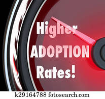 Higher Adoption Rates Speedometer Reasure Rising Acceptance Level