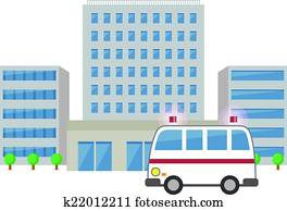 krankenwagen, und, klinikum krankenwagen, und, klinikum