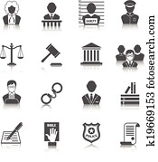 Law and Justice Icons Set Law and Justice Icons Set