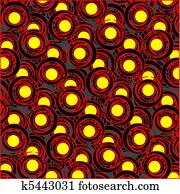 rood en geel, cirkelpatroon