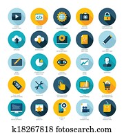 Set of modern flat design icons Set of modern flat design icons
