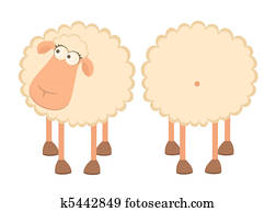 Two cartoon smiling sheep Two cartoon smiling sheep