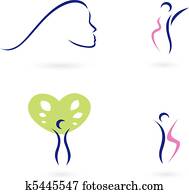 Women and feminity vector icons