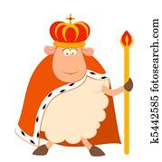 מלך, של, sheep, ב, a, הכתר