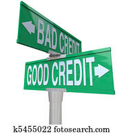 Good vs Bad Credit - Two-Way Street Sign Good vs Bad Credit - Two-Way Street Sign