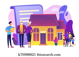 Retirement estate planning concept vector illustration. Retirement estate planning concept vector illustration.