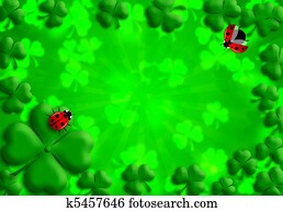 Shamrock Leaves Lucky Ladybug for St Patricks Day Shamrock Leaves Lucky Ladybug for St Patricks Day