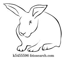 Tracing of a rabbit Clipart | k5455594 | Fotosearch
