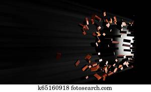 穴 中に A れんがの壁 クリップアート 切り張り イラスト 絵画 集 K Fotosearch