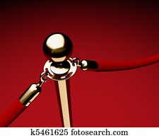 Brass stanchion with red velvet rope