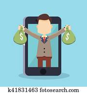 businessman with sack of money