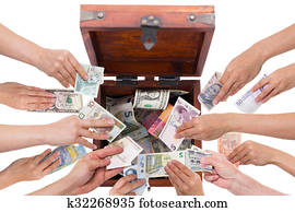 currencies, pojem, crowdfunding, izolovaný, on biely