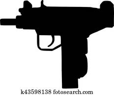 Clipart of , gun, uzi, weapon, u13168123 - Search Clip Art ...