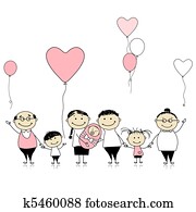 Happy birthday, big family with children, newborn baby Happy birthday, big family with children, newborn baby
