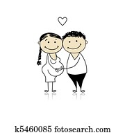 Happy parents waiting for baby, pregnancy Happy parents waiting for baby, pregnancy