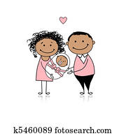 Happy parents with newborn baby