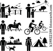 recreacional, ao ar livre, lazer, pessoas