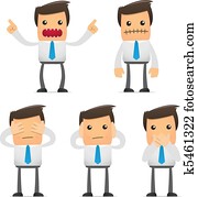set of funny cartoon manager set of funny cartoon manager