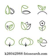 Spring simple vector icon set Spring simple vector icon set