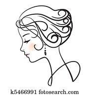 אישה יפה, צפה, וקטור, דוגמה