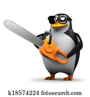 3d Penguin has a chainsaw 3d Penguin has a chainsaw