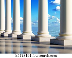 ancient columns at coast ancient columns at coast