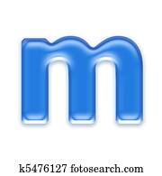Aqua letter isolated on white background - m Aqua letter isolated on white background - m
