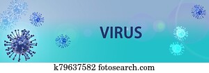 banner covid virus blue style banner covid virus blue style