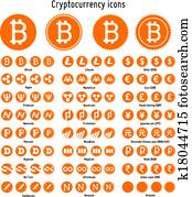 cryptocurrency, vector, iconos