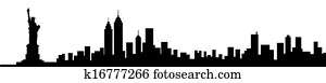 new york city skyline, silhouette new york city skyline, silhouette