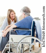 Seniors friends talking together