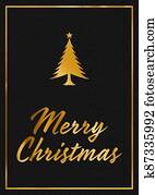 A gold leaf and black leather effect festive MERRY CHRISTMAS typographical graphic illustration with black leather background A gold leaf and black leather effect festive MERRY CHRISTMAS typographical graphic illustration with black leather background