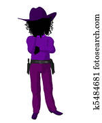 African American Teen Cowgirl Illustration African American Teen Cowgirl Illustration
