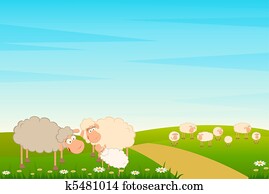 family of cartoon sheep family of cartoon sheep