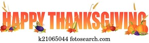 Happy Thanksgiving Text with Fruits and Vegetable Illustration Happy Thanksgiving Text with Fruits and Vegetable Illustration