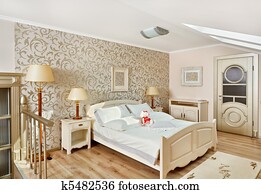 Stock Fotografie - klassieke, stijl, luxe, slaapkamer, binnenste, in ... Stock Fotografie - klassieke, stijl, luxe, slaapkamer, binnenste, in ...