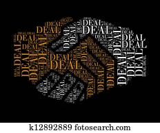 negócio, texto, colagem, composto, em, a, forma, de, aperto mão