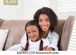 Young Family One Child Sitting Sofa Looking Camera Stock Photos and ...