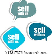 sell with us. Set of stickers, labels, tags. Business banners, infographics