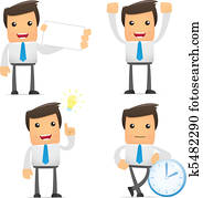 set of funny cartoon manager set of funny cartoon manager