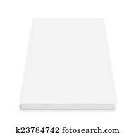 White blank book on white background