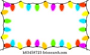 הסגר, של, גירלנדות, של, שונה, צבעים, ב, a, רקע לבן