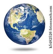 כדור ארץ של כוכב הלכת, בלבן, -, אמריקה