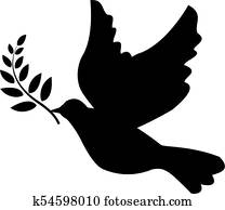 ベクトル シンボル の 鳩 オリーブの枝 クリップアート 切り張り イラスト 絵画 集 K Fotosearch
