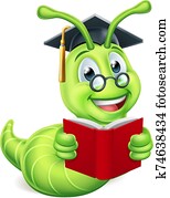 buch, wurm, lesende, karikatur buch, wurm, lesende, karikatur
